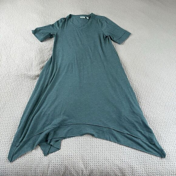 2! LOGO Lounge BY LORI GOLDSTEIN HANDKERCHIEF HEM JERSEY KNIT Dresses Small Cozy - Picture 8 of 14